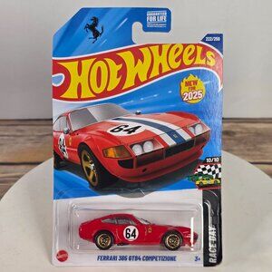 Hot Wheels Ferrari 365 GTB4 Competizione Die-Cast Car 64 Red New For 2025 Collec